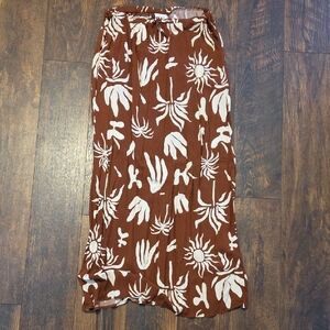 Women’s Brown Floral Maxi Skirt